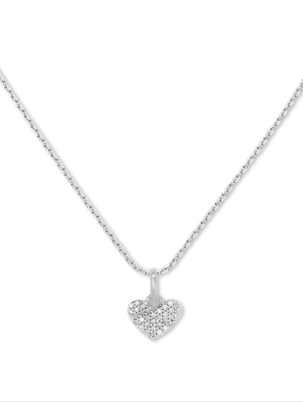 Kendra Scott Sterling Silver & Diamond Ari Heart Pendant Necklace NWOT - Picture 5 of 6